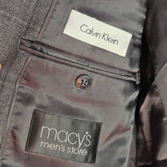 Calvin Klein Macys men's store plaid blazer sport coat jacket size 39R - Picture 6 of 8